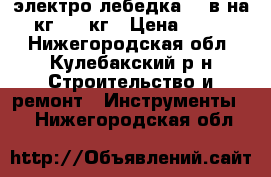 электро лебедка 220в на 400кг /800кг › Цена ­ 10 000 - Нижегородская обл., Кулебакский р-н Строительство и ремонт » Инструменты   . Нижегородская обл.